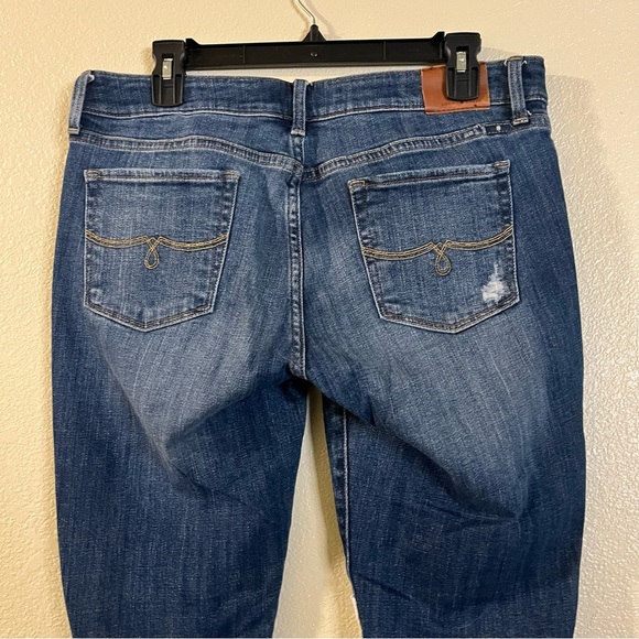 Lucky Brand Lolita Skinny Jeans with Crochet Accents Dark Wash Mid Rise 10 / 30 - Picture 6 of 13